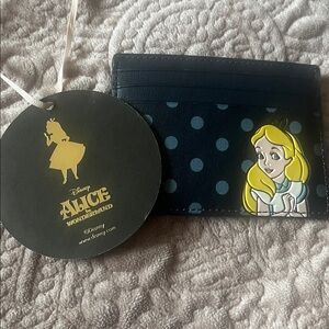 NWOT Disney Alice Kate spade Cardholder with Light Blue Dots